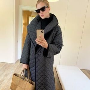 Toteme Quilted Coat in Black